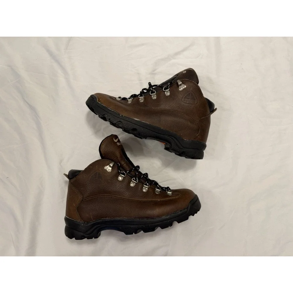 VINTAGE 1999 Nike AIR MINARETTE ACG Hiking Boots Brown Leather Women's 8 - Picture 7 of 11